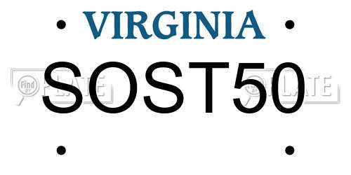 SOST50 Virginia License Plate