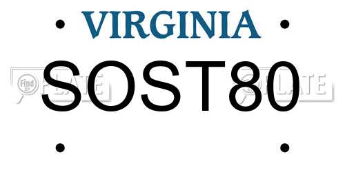 SOST80 Virginia License Plate
