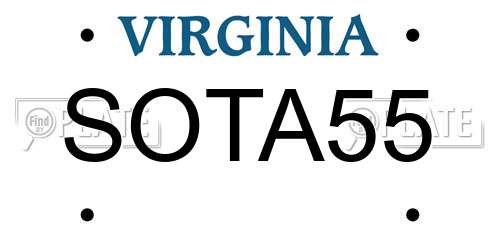 SOTA55 Virginia License Plate