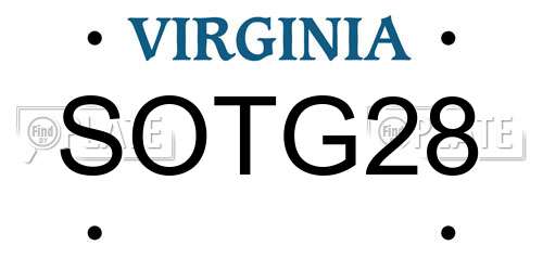 SOTG28 Virginia License Plate