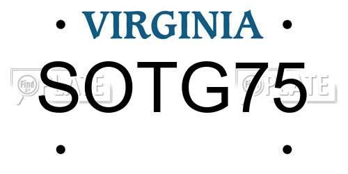 SOTG75 Virginia License Plate