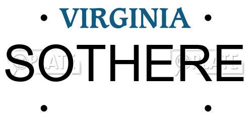 SOTHERE Virginia License Plate