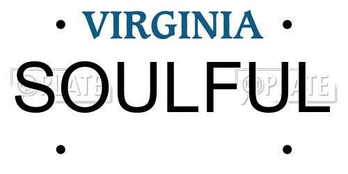 SOULFUL Virginia License Plate