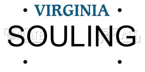 SOULING Virginia License Plate