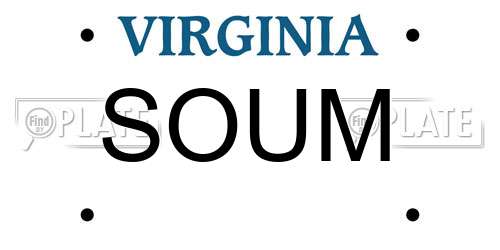 SOUM Virginia License Plate