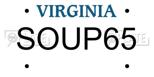 SOUP65 Virginia License Plate