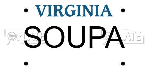 SOUPA Virginia License Plate