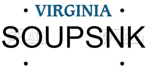 SOUPSNK Virginia License Plate