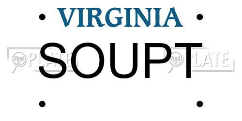 SOUPT Virginia License Plate