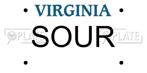 SOUR Virginia License Plate