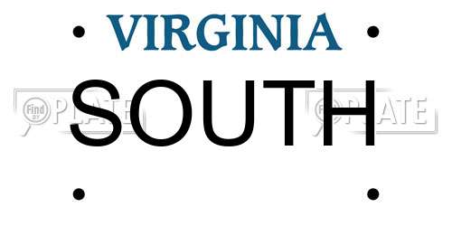 SOUTH Virginia License Plate