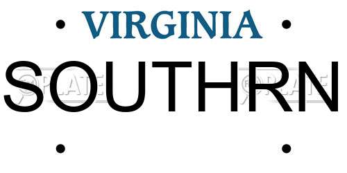 SOUTHRN Virginia License Plate