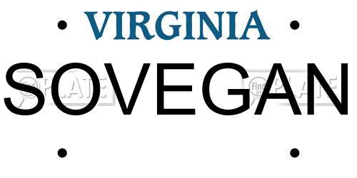 SOVEGAN Virginia License Plate