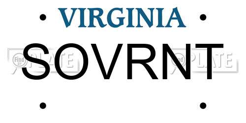 SOVRNT Virginia License Plate