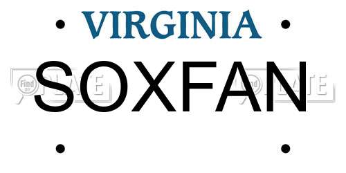 SOXFAN Virginia License Plate