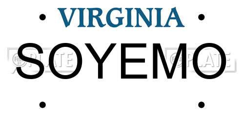 SOYEMO Virginia License Plate