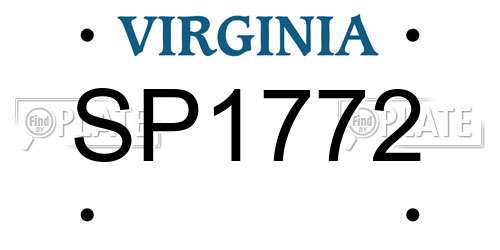 SP1772 Virginia License Plate
