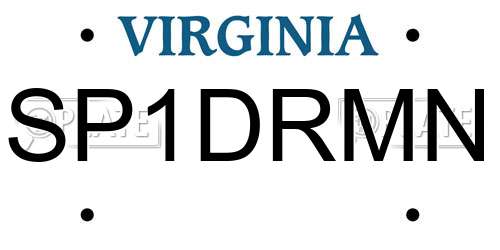 SP1DRMN Virginia License Plate