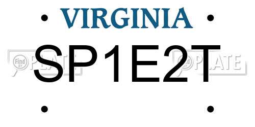 SP1E2T Virginia License Plate