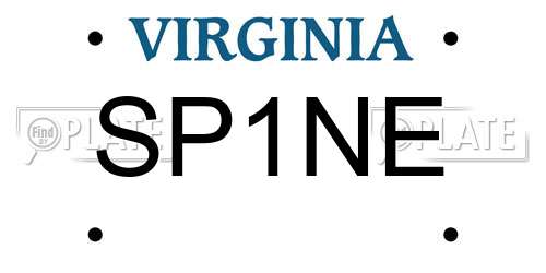 SP1NE Virginia License Plate
