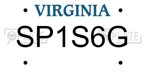 SP1S6G Virginia License Plate