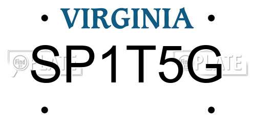 SP1T5G Virginia License Plate