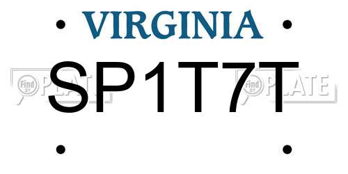 SP1T7T Virginia License Plate