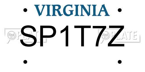 SP1T7Z Virginia License Plate