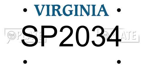 SP2034 Virginia License Plate