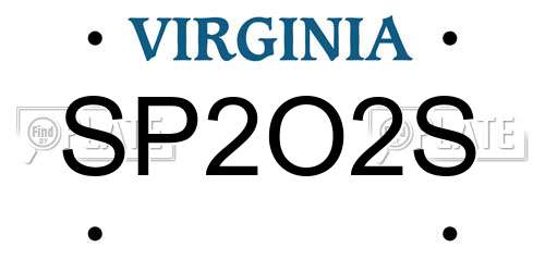 SP2O2S Virginia License Plate