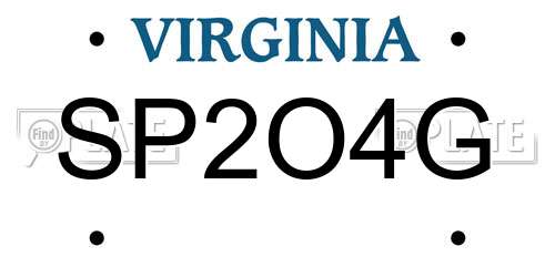 SP2O4G Virginia License Plate