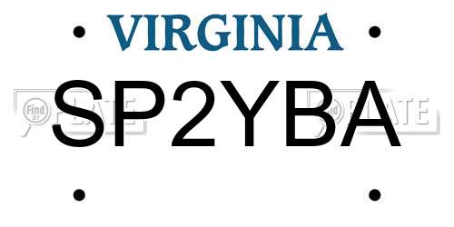 SP2YBA Virginia License Plate