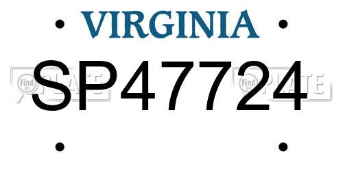 SP47724 Virginia License Plate