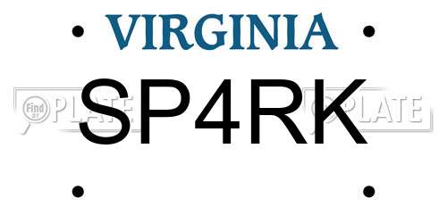 SP4RK Virginia License Plate