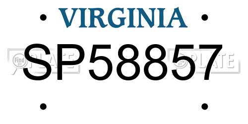 SP58857 Virginia License Plate