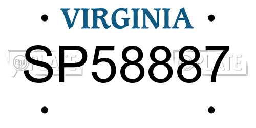SP58887 Virginia License Plate