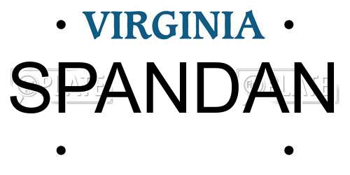 SPANDAN Virginia License Plate