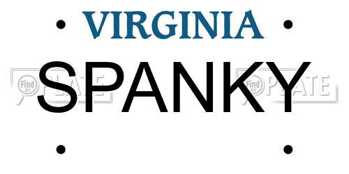 SPANKY Virginia License Plate