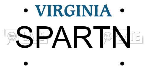 SPARTN Virginia License Plate