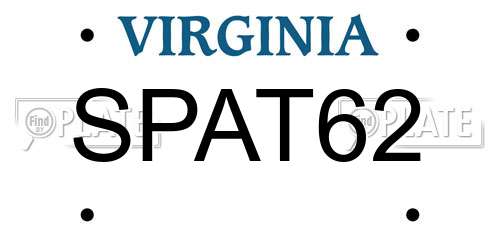 SPAT62 Virginia License Plate