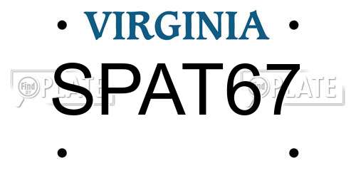 SPAT67 Virginia License Plate