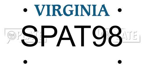 SPAT98 Virginia License Plate