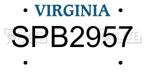SPB2957 Virginia License Plate