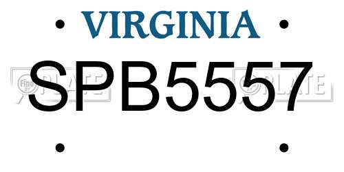 SPB5557 Virginia License Plate