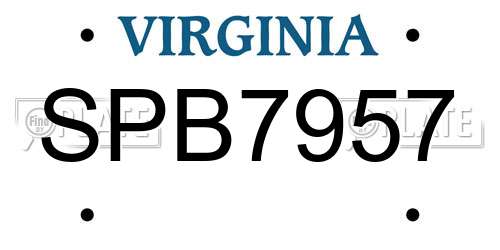 SPB7957 Virginia License Plate