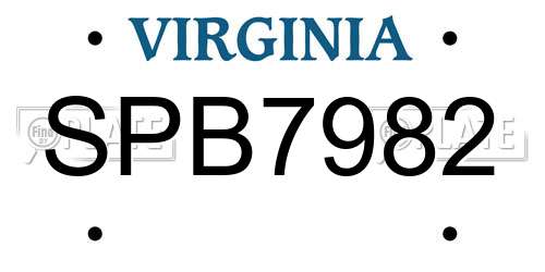 SPB7982 Virginia License Plate