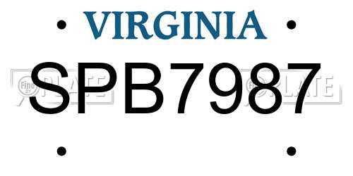 SPB7987 Virginia License Plate
