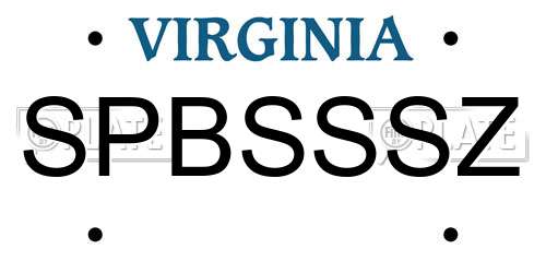SPBSSSZ Virginia License Plate