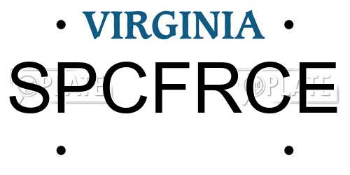 SPCFRCE Virginia License Plate