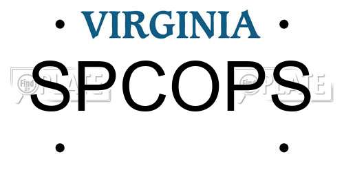 SPCOPS Virginia License Plate